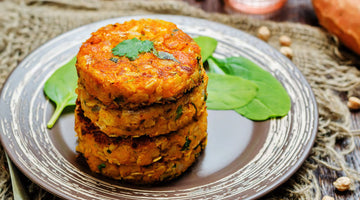 SARA’S SWEET POTATO AND TUNA CAKES WITH DILLSAUCE